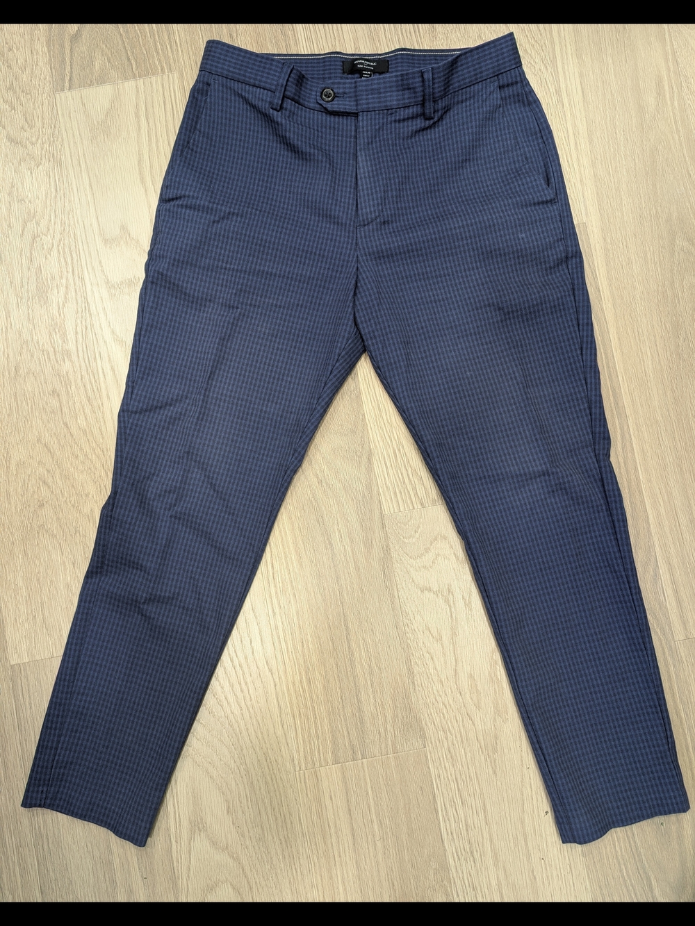 Slim Fit Blue Check Men’s Dress Pants